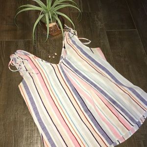 Bobeau sleeveless top with tie, size M